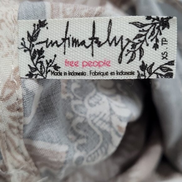 Intimately Free People Blue Tan Paisley Lightweight High Neck Mini Dress XS - Picture 3 of 12